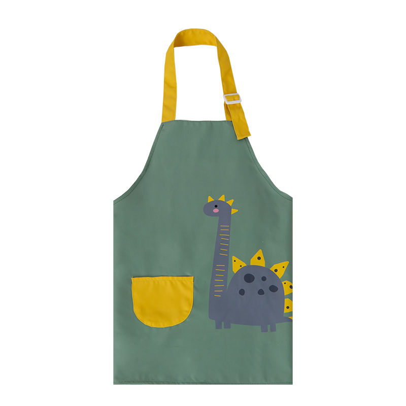 Tablier imperméable pour enfants imprimé dinosaure de dessin animé pour activités artistiques