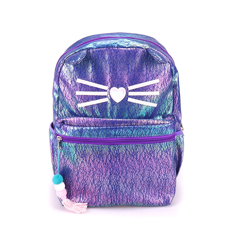 Cartable d'étudiant en cuir PU chat