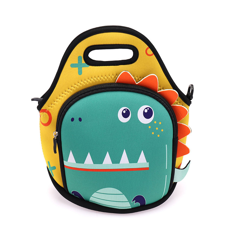 Sac à lunch préscolaire en néoprène crocodile facile à nettoyer pour les enfants