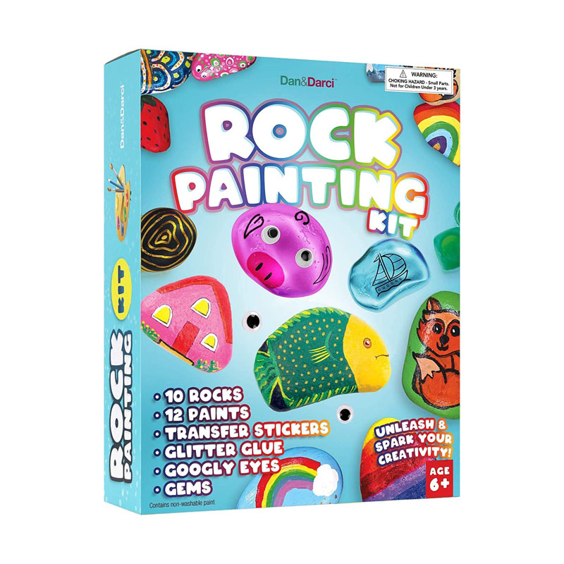 Kit de peinture sur roche pour enfants, artisanat d'art DIY