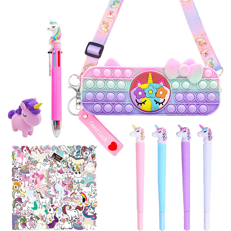 Trousse à crayons Licorne Ensemble de papeterie Licorne pour filles